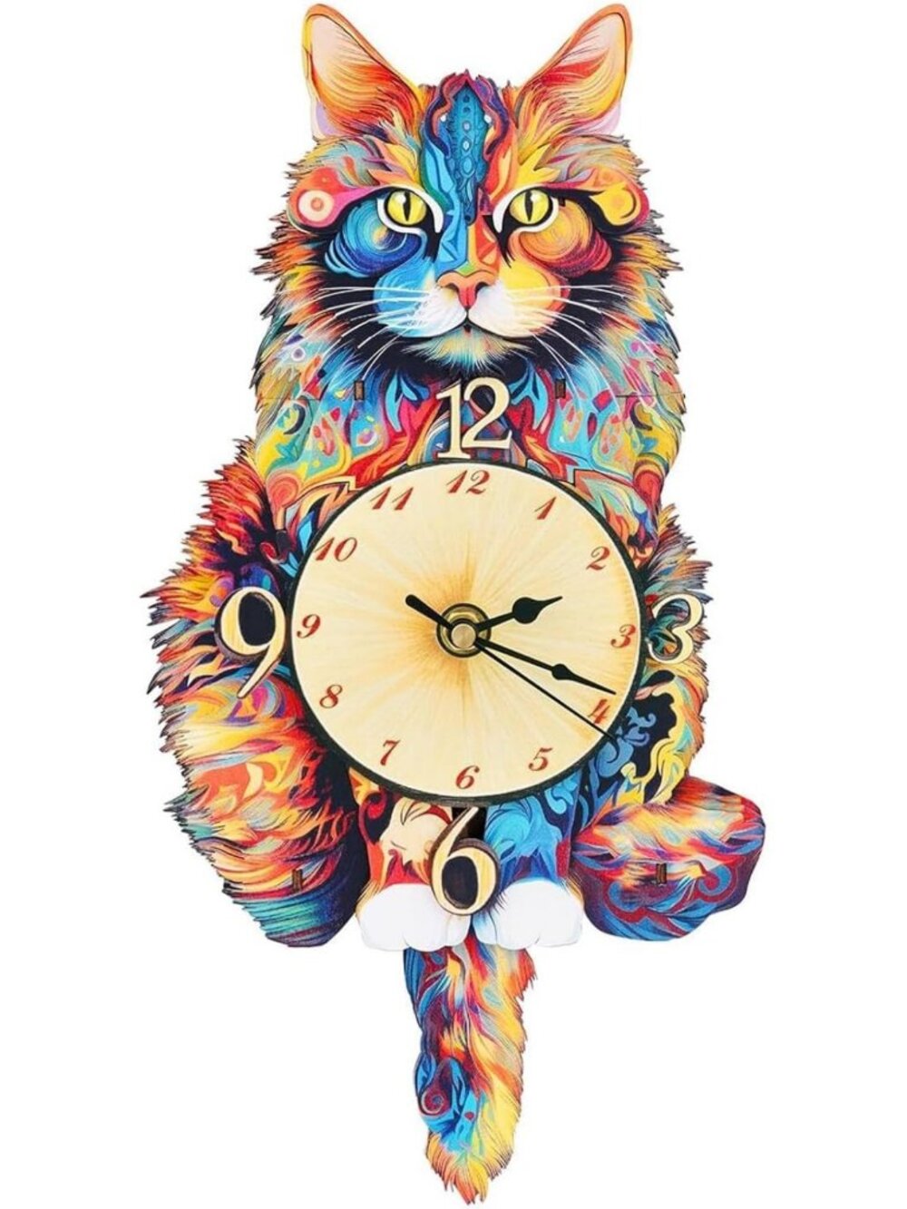 3D Wooden Cat Puzzle Model Kit | DIY Wall Clock | Unique Gifts for Cat Lovers